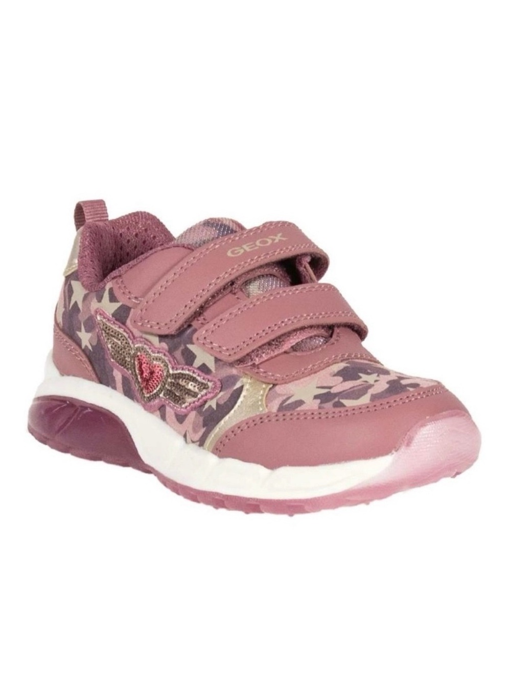 Geox J Spaziale Light Up Sneakers Dark Pink Girls US 12 EU 30